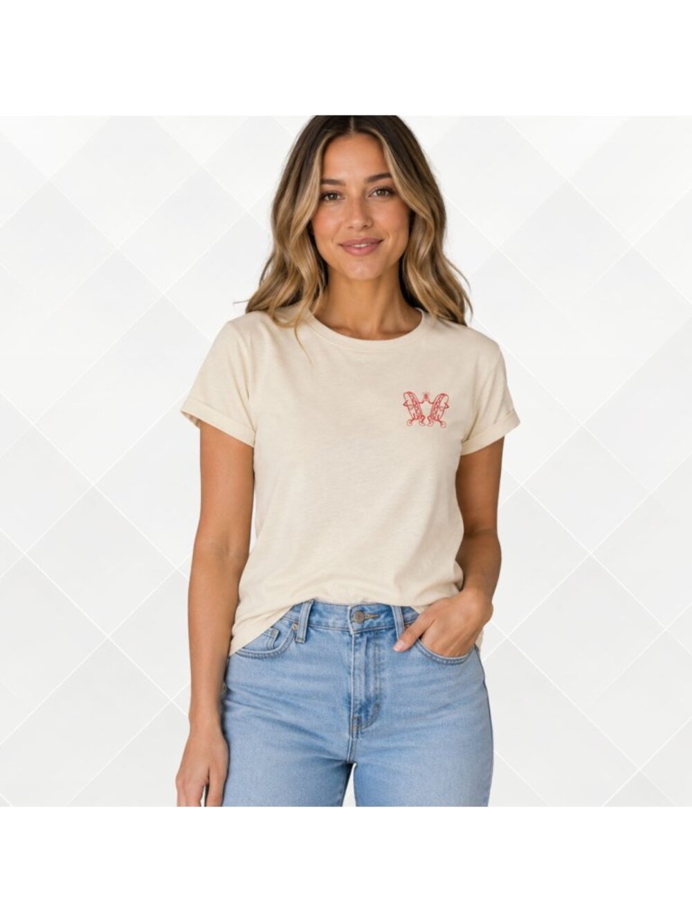 Universal Thread™ Hot Dog Graphic T-Shirt • Women’s Small • Cream • NWT
